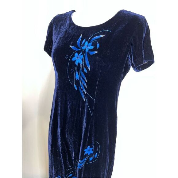 Women’s Whimsy Blue Velvet Maxi Dress XS/S - Picture 2 of 9